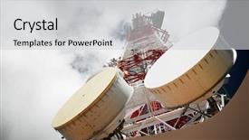  Presentation with telecommunications - Colorful slide deck enhanced with gsm - telecommunications tower with cloudy sky backdrop and a light gray colored foreground