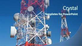  Presentation with telecommunications - Beautiful slide deck featuring gsm - telecommunications towers with clear blue backdrop and a ocean colored foreground
