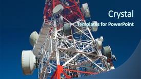  Presentation with gsm - PPT layouts enhanced with gsm technology - telecommunications tower with clear blue background and a ocean colored foreground