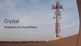  Presentation with gsm - Beautiful presentation design featuring gsm transmitter tower backdrop and a light gray colored foreground