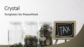  Presentation with tax - Beautiful presentation theme featuring gst - blackboard with words tax backdrop and a white colored foreground