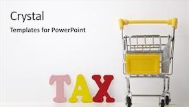  Presentation with tax - Theme enhanced with gst - concept goods and service tax background and a sky blue colored foreground