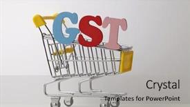  Presentation with tax - Colorful slide deck enhanced with gst - concept goods and service tax backdrop and a light gray colored foreground