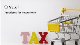  Presentation with tax - Slide set consisting of gst - concept goods and service tax background and a white colored foreground