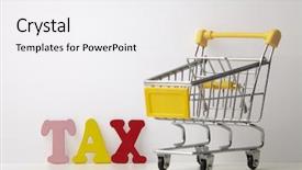  Presentation with tax - Slide deck featuring gst - concept goods and service tax background and a white colored foreground
