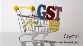  Presentation with tax - Slide deck enhanced with gst - concept goods and service tax background and a light gray colored foreground