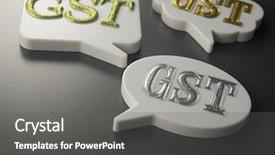 Presentation with tax - Beautiful presentation design featuring gst - every one talking about government backdrop and a gray colored foreground