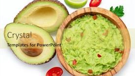  Presentation with avocado - PPT theme consisting of guacamole-and-cross-section background and a yellow colored foreground