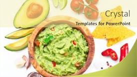  Presentation with flat - Presentation featuring guacamole-and-guacamole-ingredients-isolated background and a blonde colored foreground