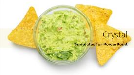  Presentation with corn - Slide deck consisting of guacamole-bowl-and-corn-chips background and a yellow colored foreground
