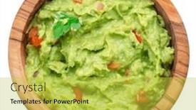  Presentation with clipping - Slide deck having guacamole-bowl-on-white-background background and a  colored foreground