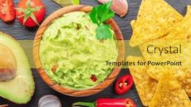  Presentation with mexican food - Slide deck enhanced with guacamole-sauce-and-guacamole-ingredients background and a yellow colored foreground