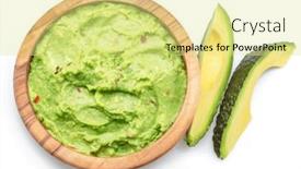  Presentation with avocado - PPT theme enhanced with guacamole-sauce-and-slices background and a blonde colored foreground