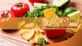  Presentation with avocado - Beautiful slides featuring guacamole with avocado lime tomato and cilantro backdrop and a gold colored foreground