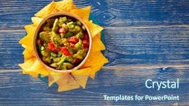  Presentation with mexican restaurant - Presentation design with guacamole with avocado tomatoes mexican background and a ocean colored foreground