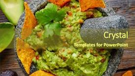 Presentation with aged wood - Audience pleasing PPT layouts consisting of guacamole with nachos avocado backdrop and a tawny brown colored foreground