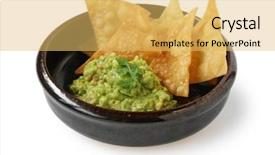  Presentation with food tortilla - PPT theme with food tortillas - guacamole with tortilla chips totopos background and a yellow colored foreground