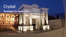  Presentation with roman history - Presentation design featuring guadalquivir river in cordoba background and a  colored foreground