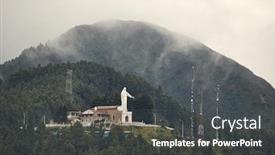  Presentation with colombia - Presentation theme having guadalupe-hill-landmark-in-bogota background and a dark gray colored foreground