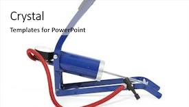  Presentation with pump - Slides featuring guage - studio photo of an air background and a white colored foreground