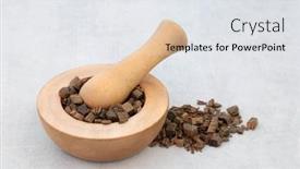 Presentation with herbal medicine - Presentation consisting of guaiacum-bark-used-in-natural background and a white colored foreground