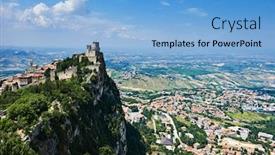  Presentation with panoramic - Cool new presentation theme with guaita-fortress-of-san-marino backdrop and a light blue colored foreground