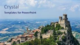  Presentation with tower - Beautiful PPT theme featuring guaita-tower-of-san-marino backdrop and a light blue colored foreground
