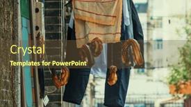  Presentation with city street - Slide set featuring guangzhou-city-street-view and a tawny brown colored foreground