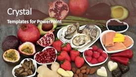  Presentation with sexual health - Presentation design enhanced with guarana - large aphrodisiac food selection background and a tawny brown colored foreground