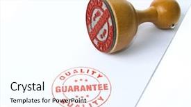  Presentation with stamp - Cool new presentation theme with guarantee rubber stamp backdrop and a cool aqua colored foreground