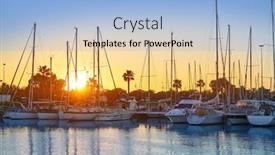  Presentation with marina - Presentation theme with guardamar del segura marina dunas boats in alicante at sunset of spain background and a light blue colored foreground