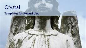  Presentation with angel - Amazing presentation having guardian angel statue in graveyard backdrop and a sky blue colored foreground