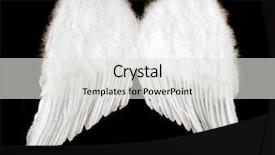  Presentation with angel wings - Presentation design enhanced with guardian angel wings isolated background and a light gray colored foreground