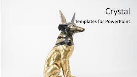  Presentation with gold black - Audience pleasing presentation consisting of guardian sculpture of the egyptian backdrop and a white colored foreground