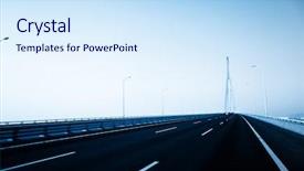  Presentation with freeway - Cool new PPT layouts with guardrails - clean freeway with modern bridge backdrop and a sky blue colored foreground