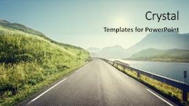  Presentation with norway - Slide set enhanced with guardrails - road by the sea lofoten background and a mint green colored foreground