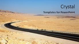  Presentation with lonely desert road - Audience pleasing theme consisting of bathroom design in creamy colors backdrop and a mint green colored foreground