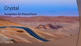  Presentation with lonely desert road - Audience pleasing presentation consisting of guardrails - road through the negev desert backdrop and a light blue colored foreground