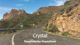  Presentation with rock - PPT layouts enhanced with guardrails - road with sharp curve background and a gray colored foreground