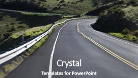  Presentation with park - Colorful PPT theme enhanced with guardrails - winding road in haleakala national backdrop and a gray colored foreground