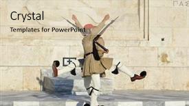  Presentation with indian parliament - PPT layouts enhanced with guards near parliament at athens background and a  colored foreground