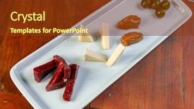  Presentation with guava - Amazing PPT theme having guava dessert with cheese dulce backdrop and a tawny brown colored foreground