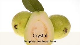  Presentation with guava - Presentation enhanced with guava fruit isolated on white background and a yellow colored foreground