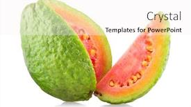  Presentation with guava - Presentation design having guava-fruit-isolated-on-white background and a sky blue colored foreground