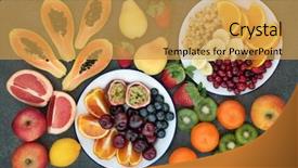  Presentation with marble - PPT theme featuring guava fruits - high dietary fibre health food background and a yellow colored foreground