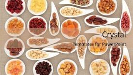  Presentation with porcelain - PPT theme with guava fruits - nut and fruit selection background and a coral colored foreground