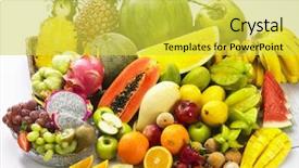  Presentation with fresh fruit retailer - Slides enhanced with guava fruits - varieties of fresh fruit background and a yellow colored foreground