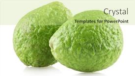  Presentation with guava fruits - Beautiful presentation theme featuring guava-fruits-isolated-on-white backdrop and a soft green colored foreground