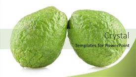  Presentation with guava fruits - Presentation theme having guava-fruits-isolated-on-white background and a yellow colored foreground