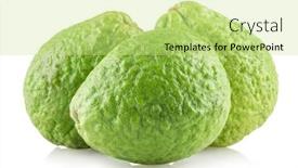  Presentation with guava fruits - Presentation theme featuring guava-fruits-isolated-on-white background and a soft green colored foreground